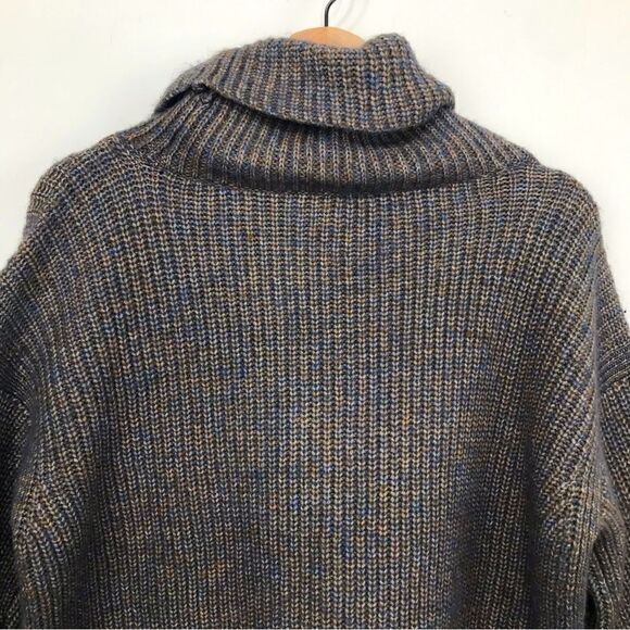 Ann Taylor Brown Blue Marled Knit Chunky Turtleneck Pullover Sweater - Picture 11 of 14